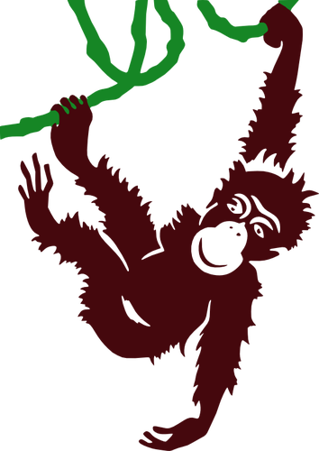 Hanging monkey vector clip art | Public domain vectors