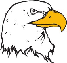 Bald eagle face side clipart