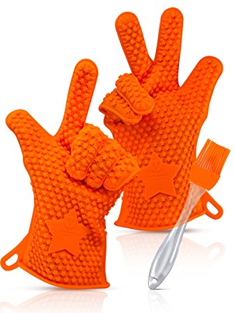 Amazon.com : KITCHENEED Barbecue Grilling Cooking Gloves - Heat ...