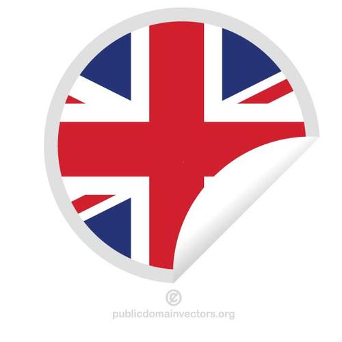 Round sticker with flag of Great Britain | Public domain vectors