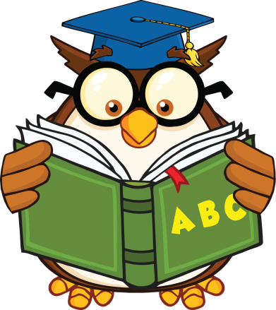 Clip Art Of A Owl Reading Book Clip Art, Vector Images ...