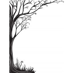 Graveyard tree outline clipart