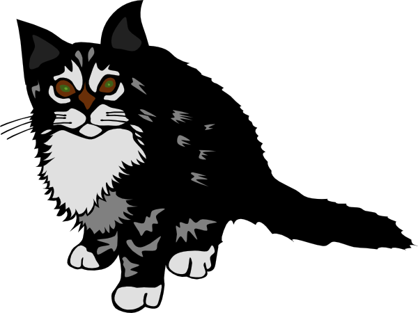 Kitten Black clip art Free Vector