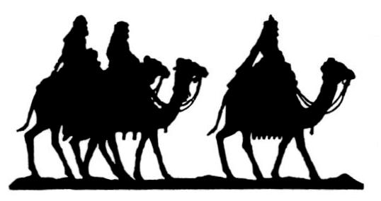 Magi on Camels Silhouette Christmas Mounted Rubber Stamp 3 Wisemen ...