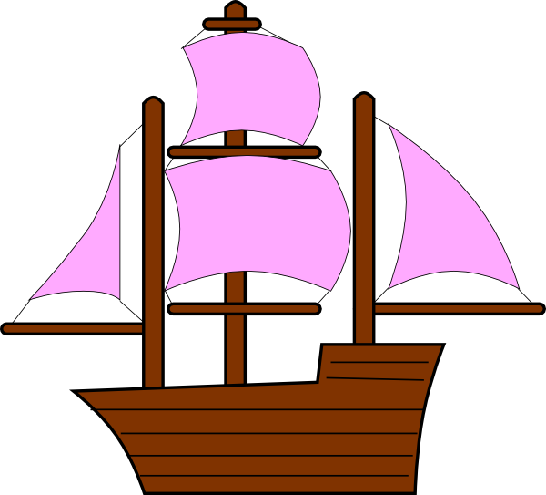 Pink Pirate Ship Clip Art - vector clip art online ...