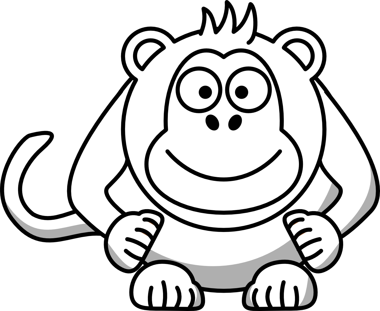 Monkey Clip Art Black And White - Free Clipart Images