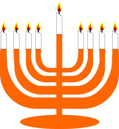 Simple Menorah For Hanukkah WIth Shamash Vector clip art - Free ...