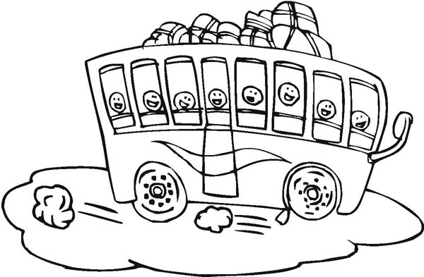 A Packed School Bus for Field Trip Coloring Page | Kids Play Color