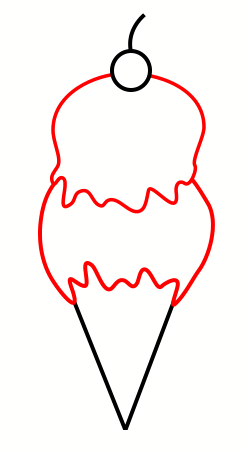 Drawing a cartoon ice cream cone