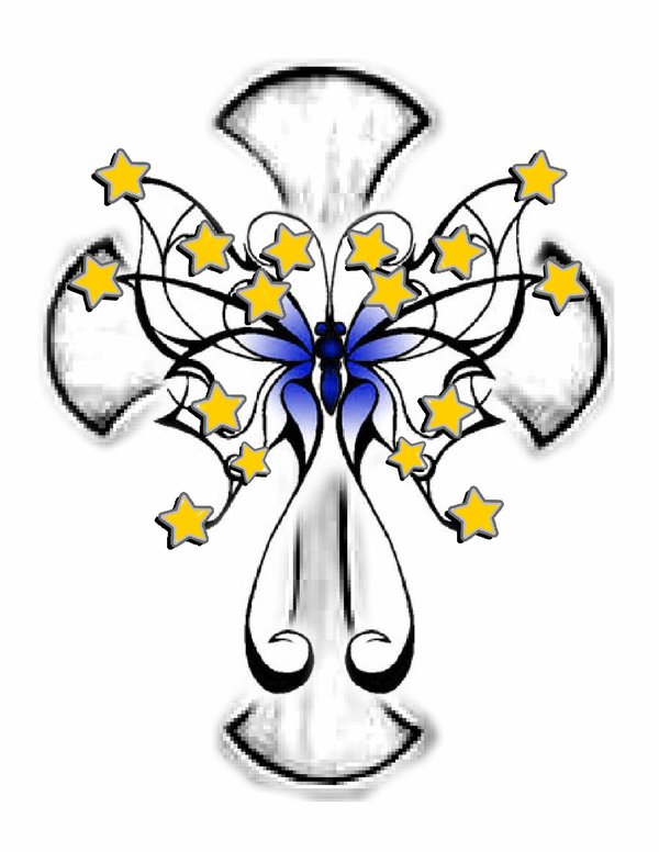 Cross And Butterfly Tattoo By Randomasburian On Deviantart - Free ...