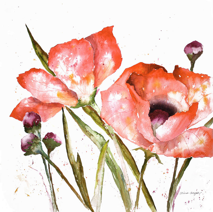 Orange Poppies Painting by Arline Wagner - Orange Poppies Fine Art ...