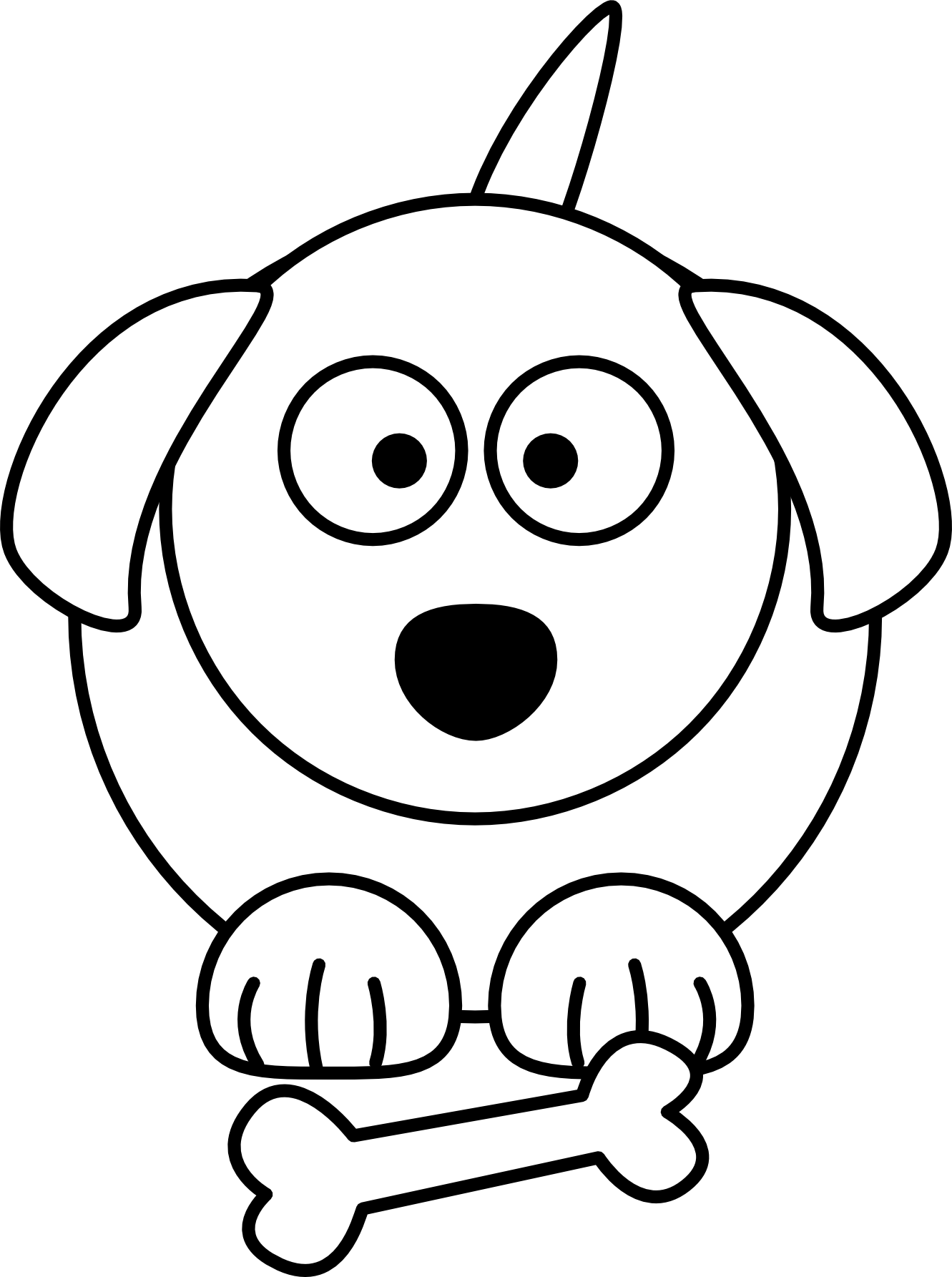 lemmling cartoon dog black white line art coloring ...