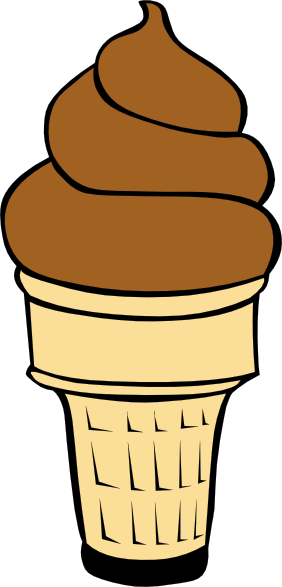 Chocolate Soft Serve Ice Cream Cone clip art Free Vector