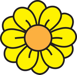 yellow cartoon flowers