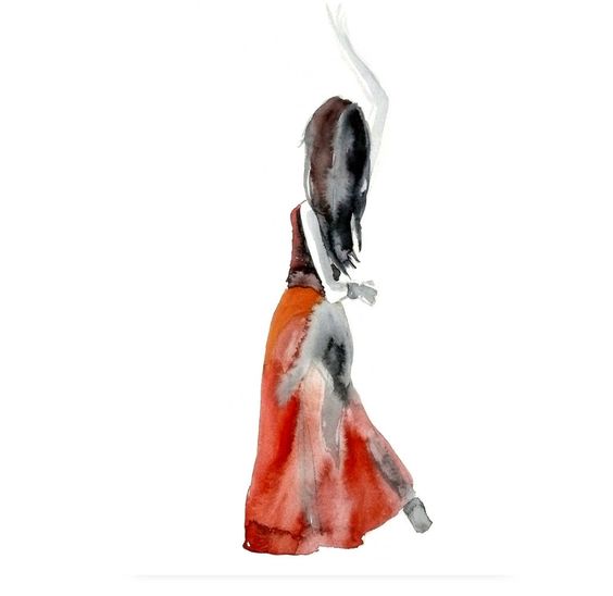 Watercolors, Flamenco and Flamenco dancers