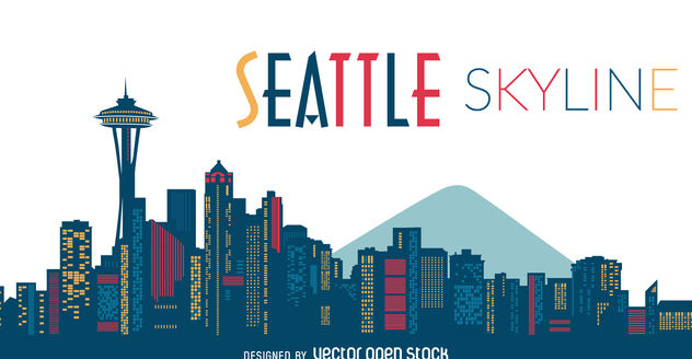 Seattle Skyline Silhouette Free Vector Download 377113 | CannyPic