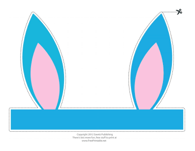 Printable Turquoise Easter Bunny Ears