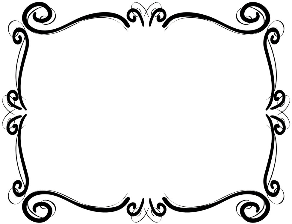 Black scroll frame clipart