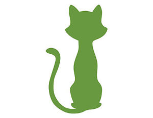 CAT SILHOUETTE VINYL WINDOW DECAL LIME GREEN 2.25x4&#034; KITTY ...