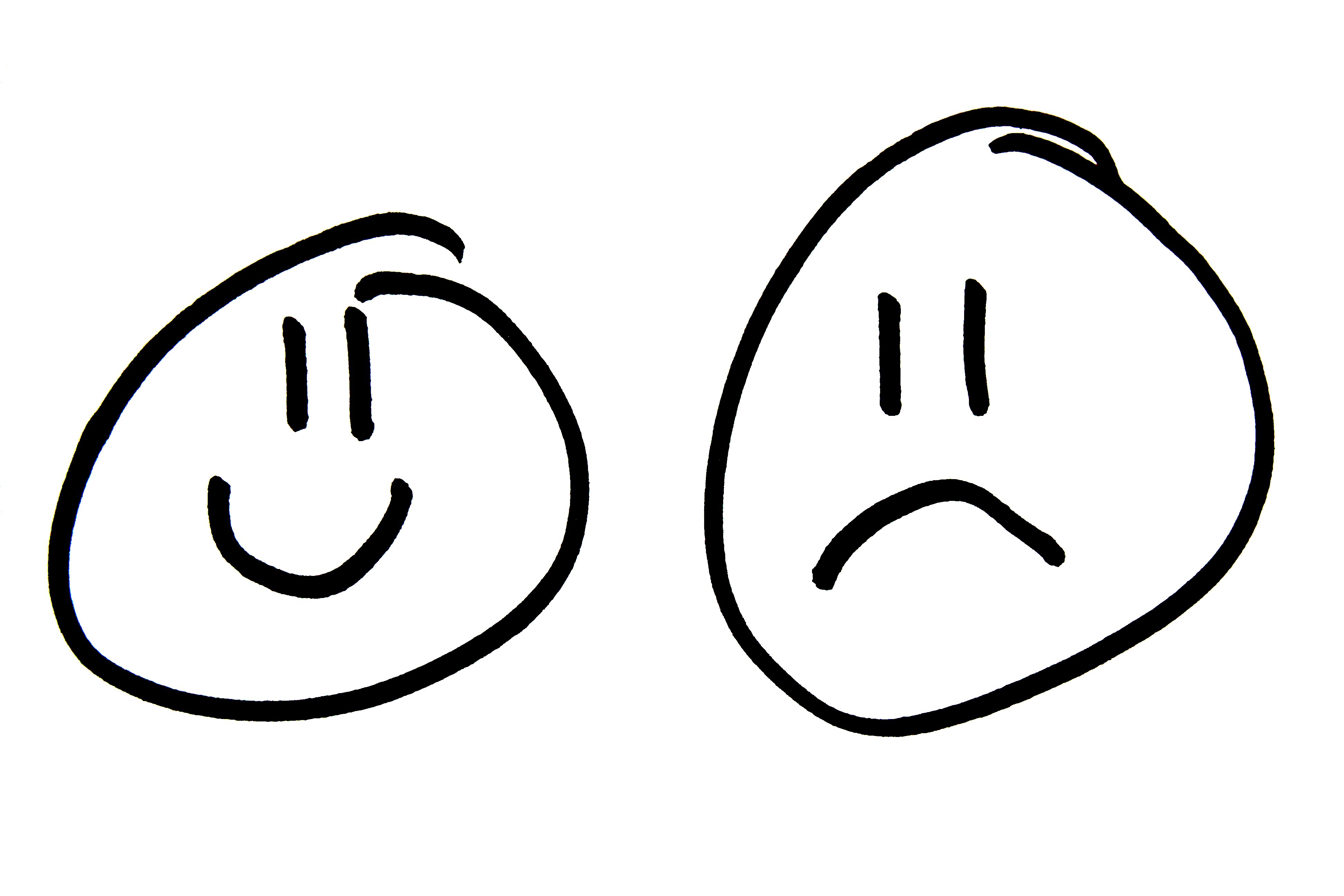 Happy face sad face clipart