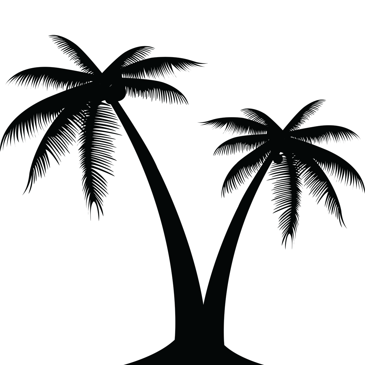 14 Bent Palm Tree Silhouette Vector Images - Palm Tree Silhouette