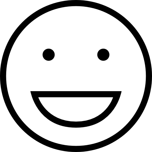 Laughing happy emoticon face outline - Free interface icons