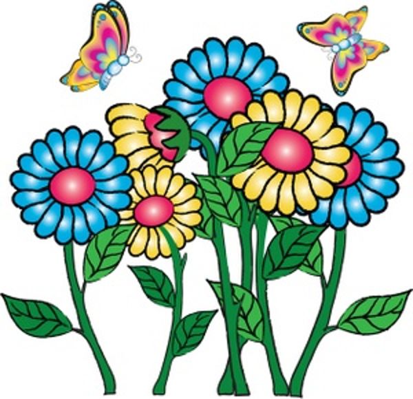 Happy Birthday Flowers Clip Art