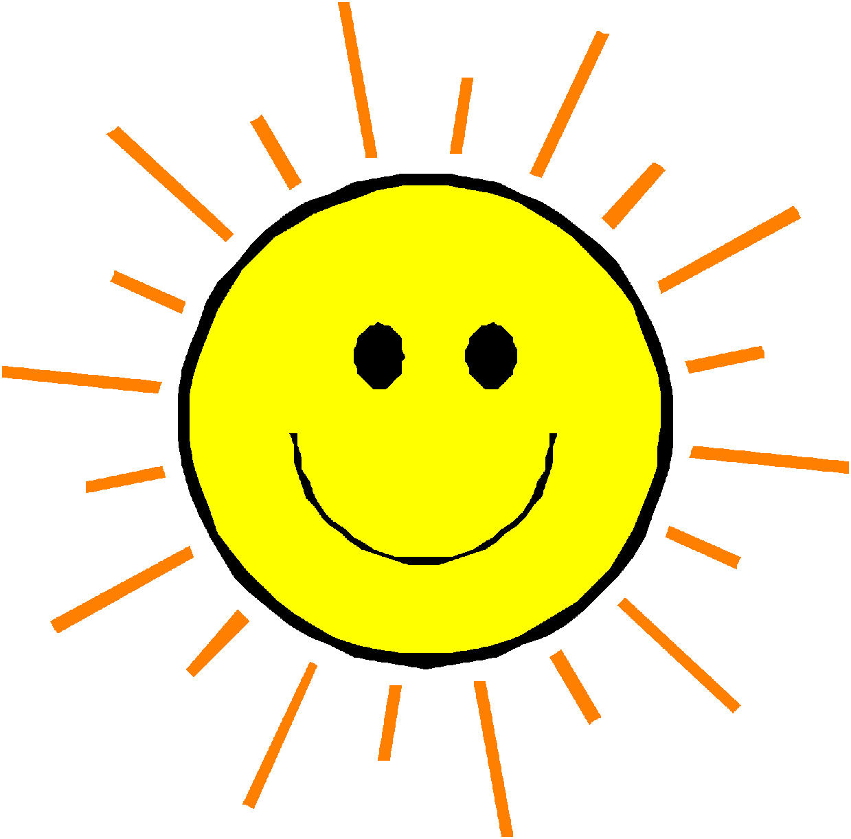 Smiley face sun clipart