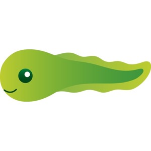 Cute Green Baby Tadpole Free Clip Art - Polyvore