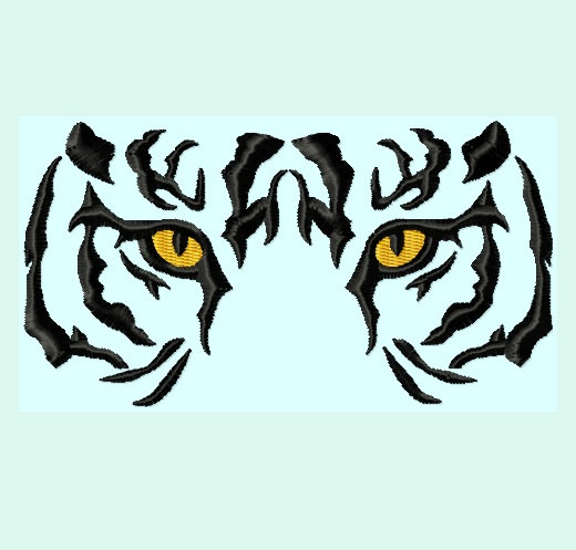 Tiger Eyes Embroidery Designs 3 sizes INSTANT by LunaEmbroidery