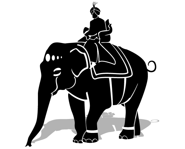 Maharaja Riding an Elephant Vector Clipart | 123Freevectors