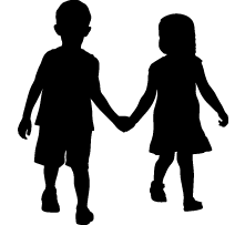 Two Children Holding Hands Silhouette Simple Home Design kuaibozz.com