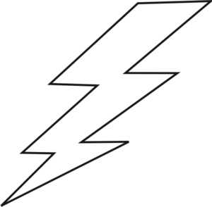 Lightning bolt clipart black and white