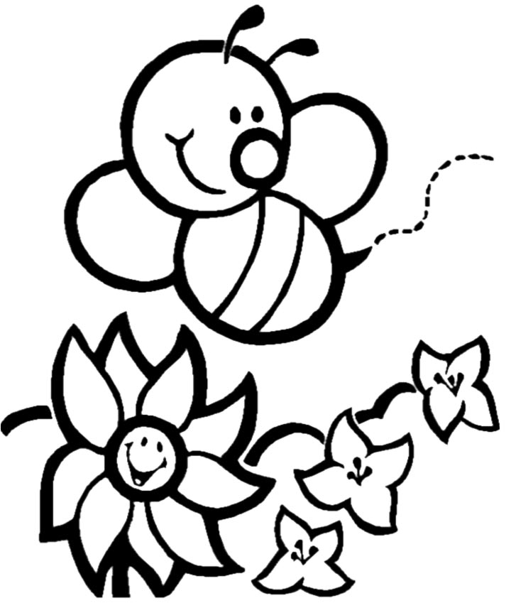 Cartoon Bee Coloring Page | Free Download Clip Art | Free Clip Art ...