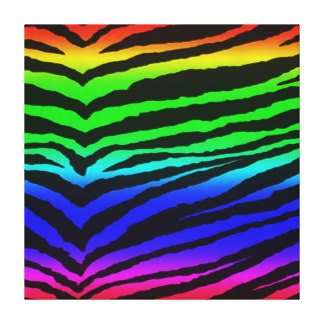 Rainbow Zebra Wrapped Canvas Prints | Zazzle