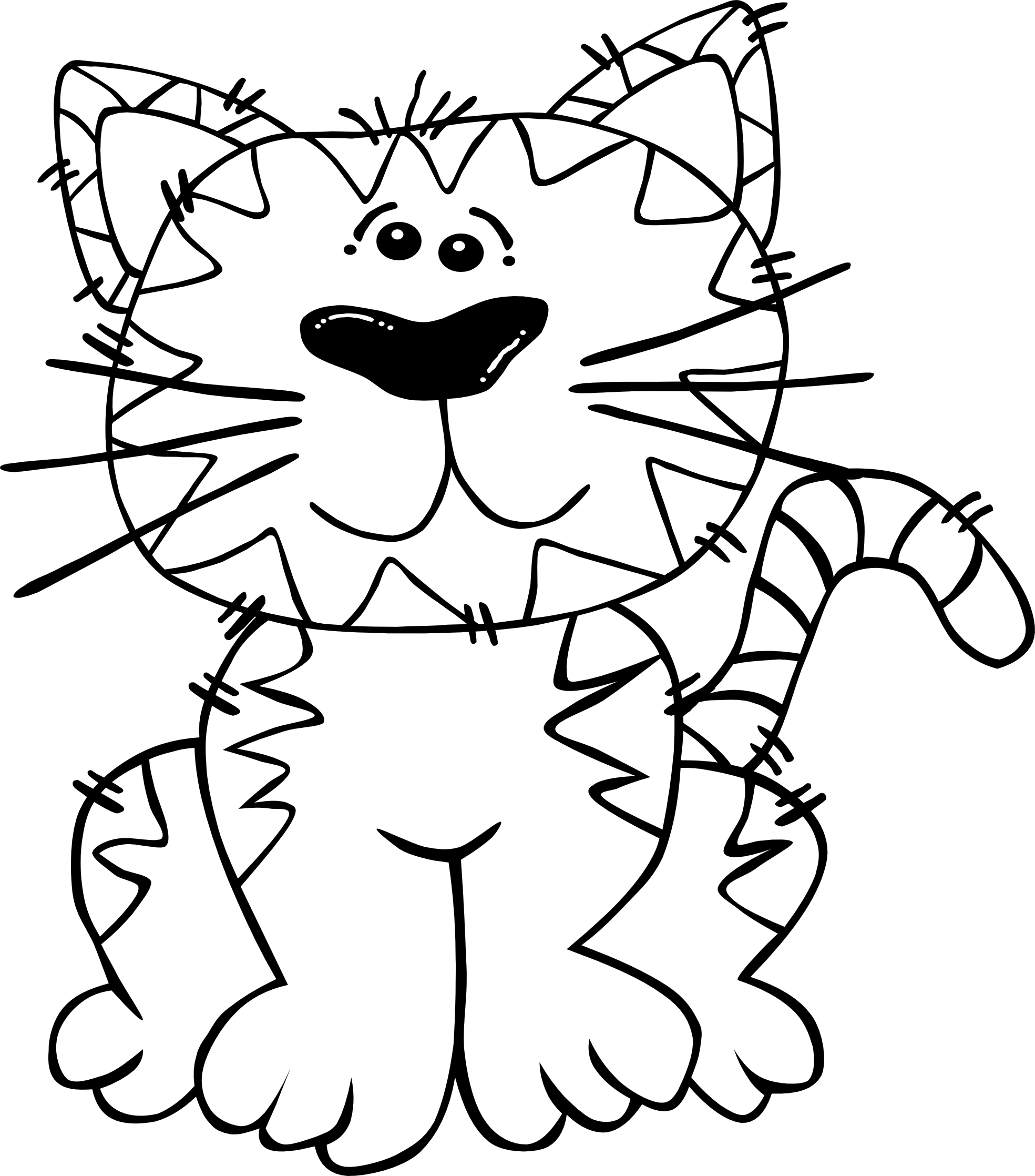 Dog and cat clipart in a line