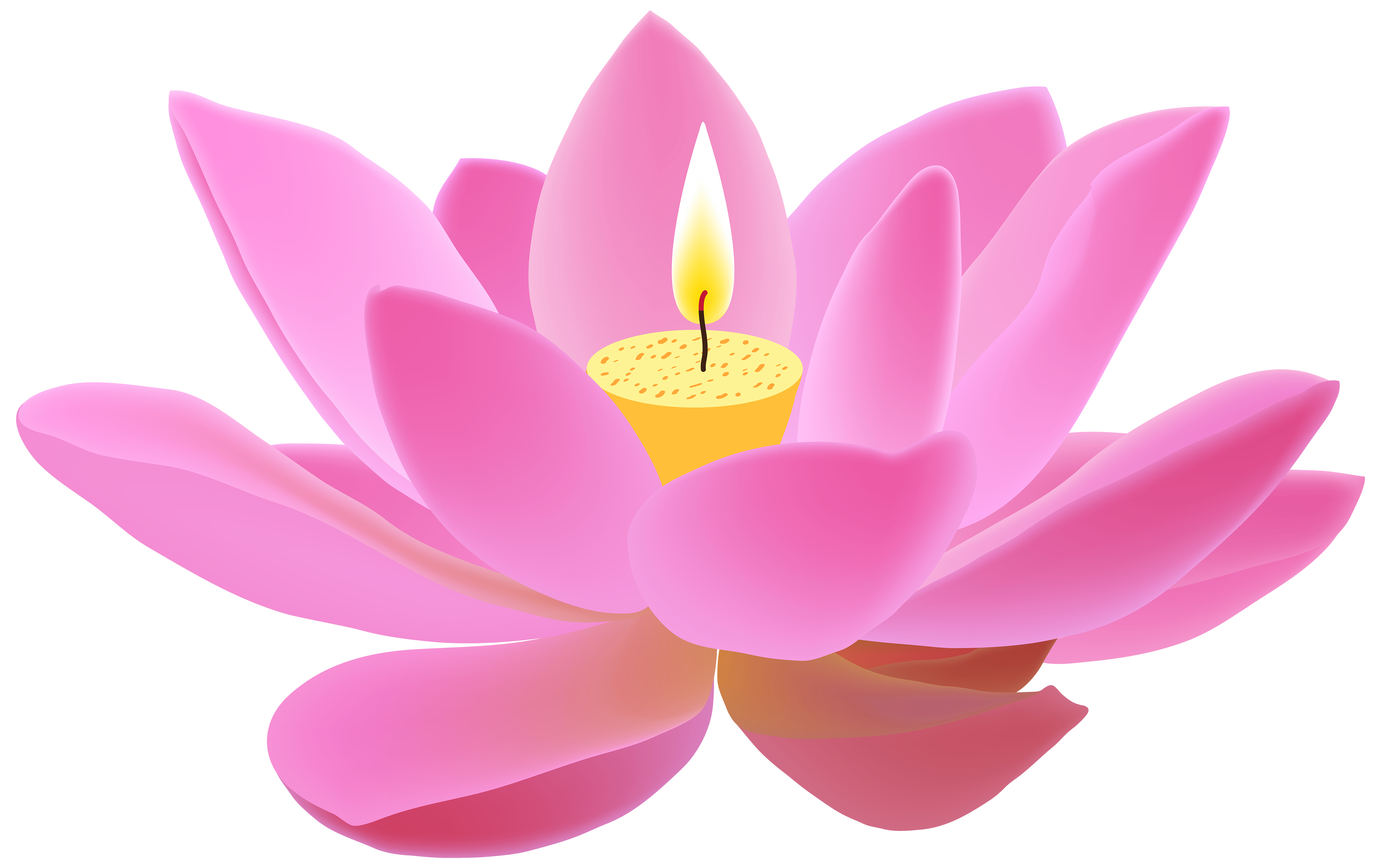 Lotus Candle Free PNG Clip Art Image