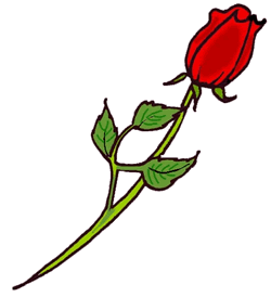 Single Red Rose Clipart