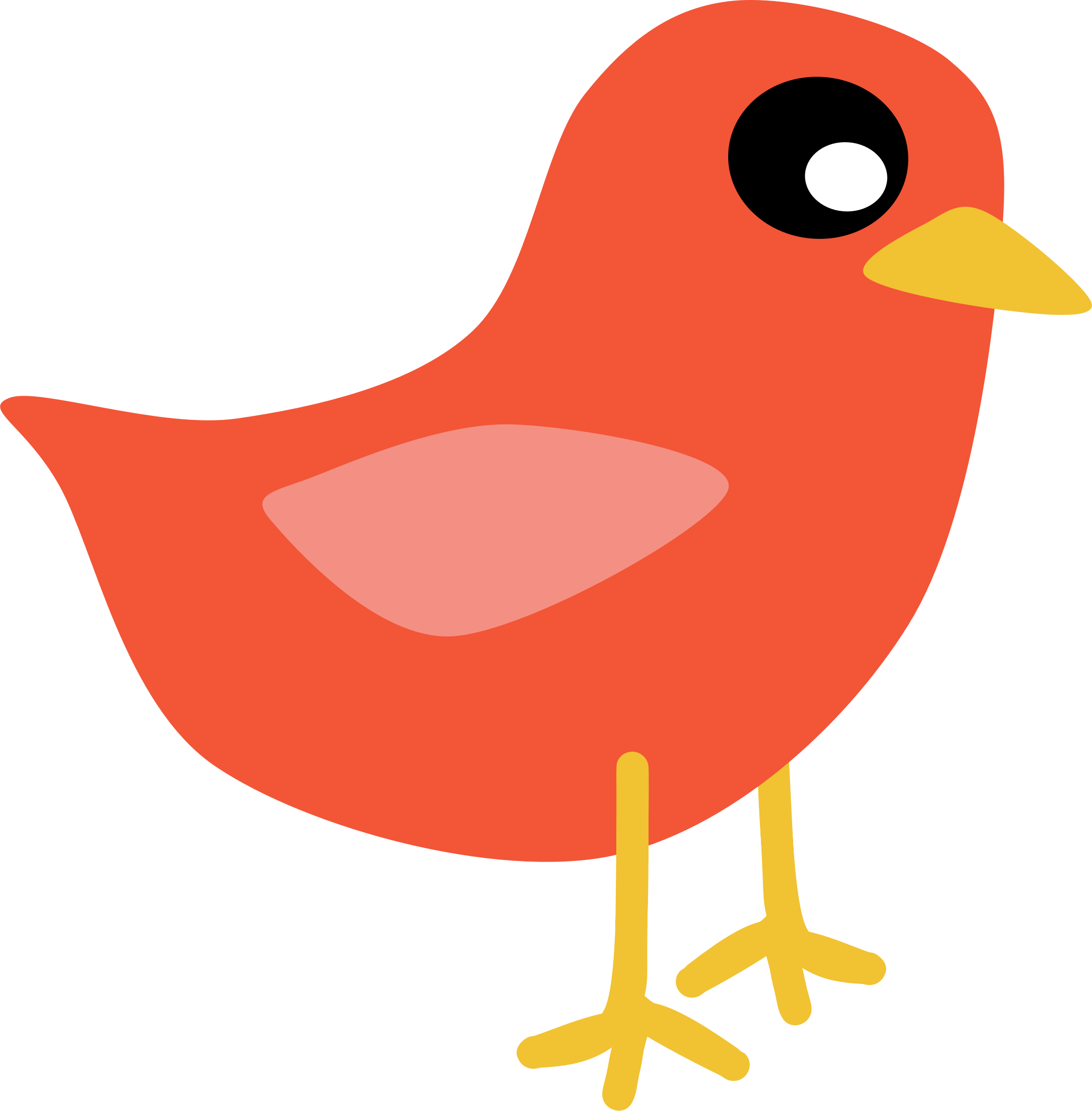 Cute red bird clipart