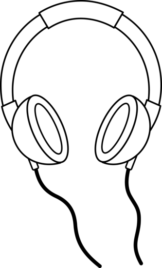 Headphone clipart black and white - ClipartFox