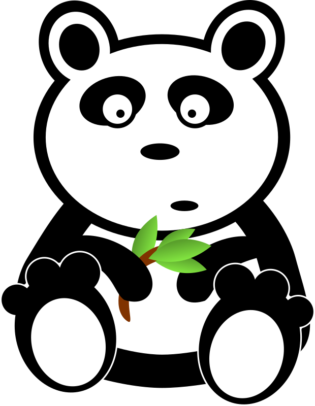 Panda With Bamboo Leaves By Adam Lowe A Cute Cartoon Panda Bear ...