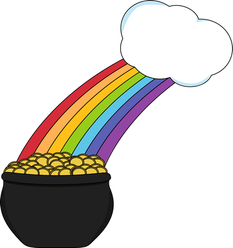 Rainbow And Pot Of Gold Clipart