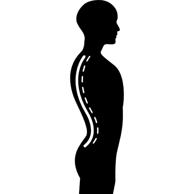 Column inside a male human body silhouette in side view Icons ...