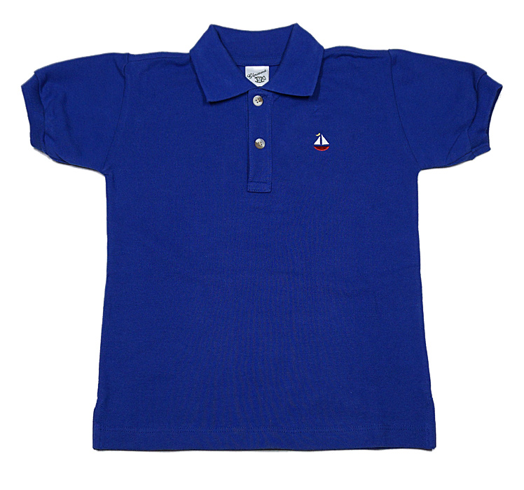 Glorimont Boys Blue Embroidery Sailboat Polo Shirt