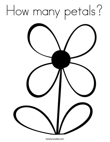 How many petals Coloring Page - Twisty Noodle