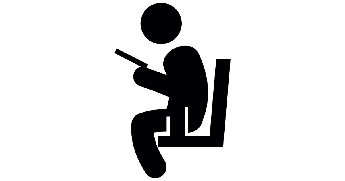 Sitting man reading - Free people icons