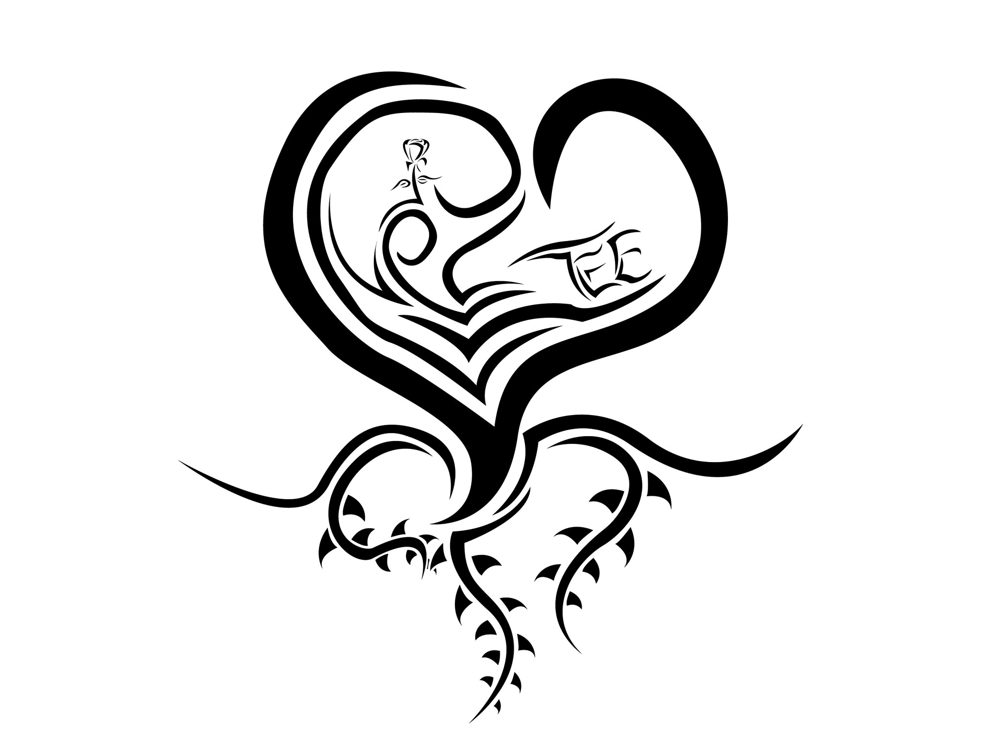 Black And White Heart Tattoo | Free Download Clip Art | Free Clip ...