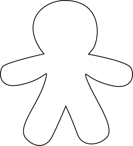 Gingerbread Man Black And White Clipart