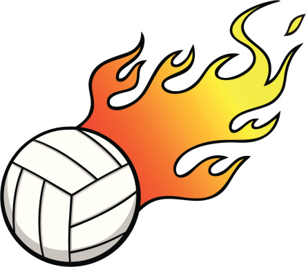 Silhouette Of Flaming Volleyball Clip Art, Vector Images ...