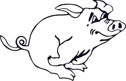 Outline Running Pig clip art Vector clip art - Free vector for ...